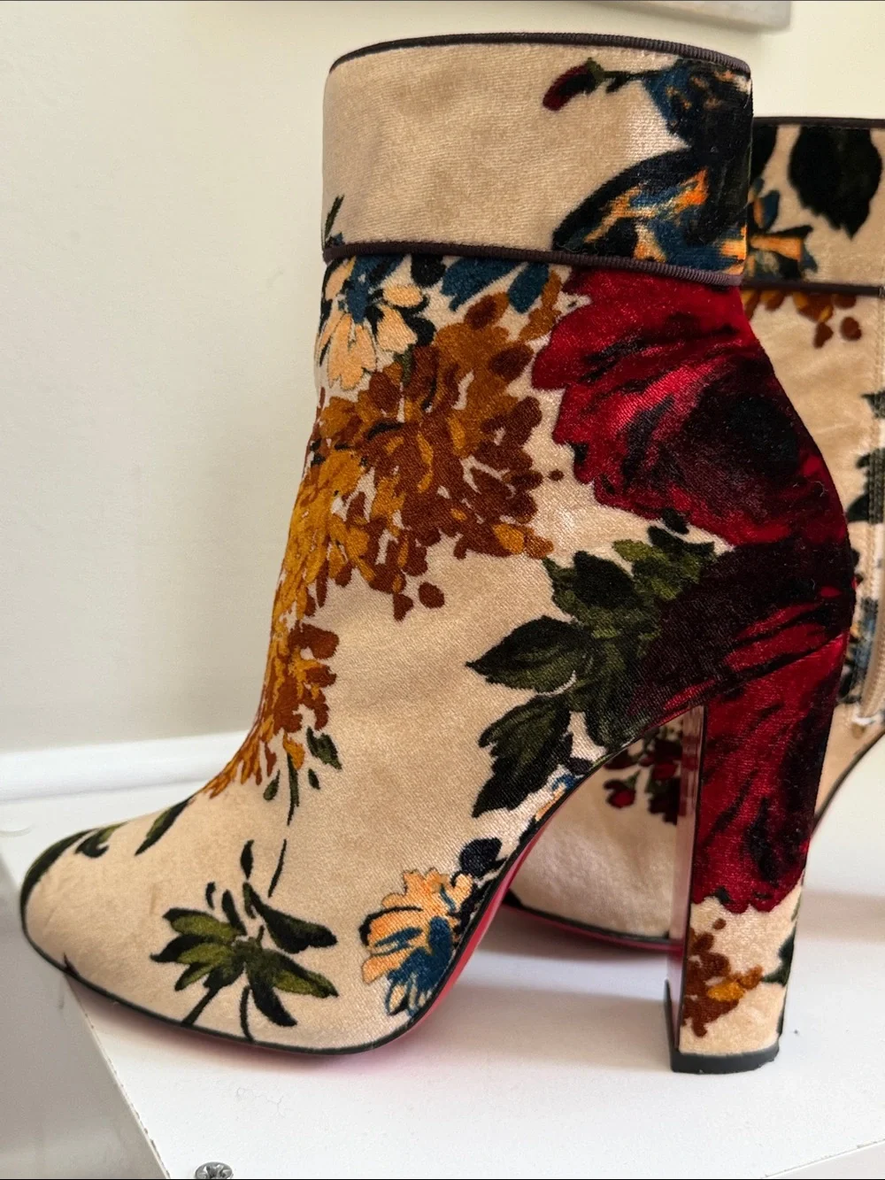 Christian Louboutin Veau Velour Moulamax  Boots Size 37.5/7.5US